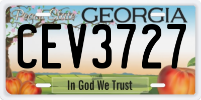 GA license plate CEV3727