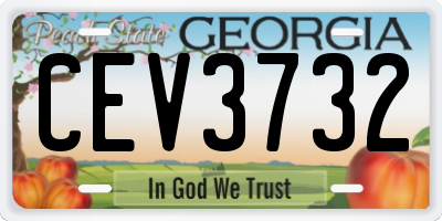 GA license plate CEV3732