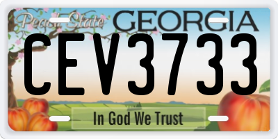 GA license plate CEV3733