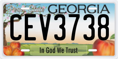 GA license plate CEV3738