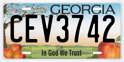 GA license plate CEV3742