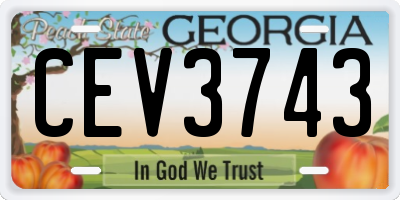 GA license plate CEV3743