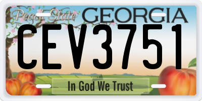 GA license plate CEV3751