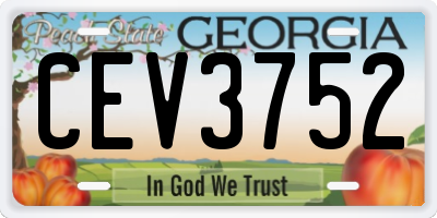GA license plate CEV3752