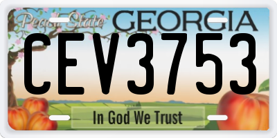 GA license plate CEV3753