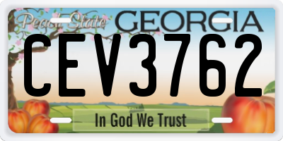 GA license plate CEV3762