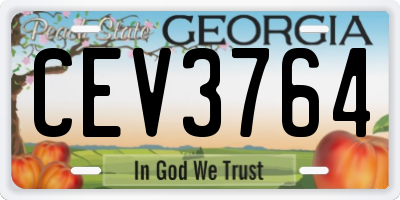 GA license plate CEV3764