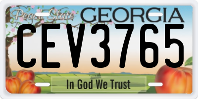 GA license plate CEV3765