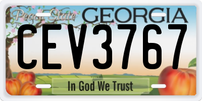GA license plate CEV3767