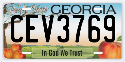 GA license plate CEV3769