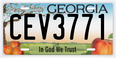 GA license plate CEV3771