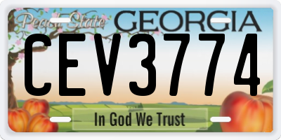 GA license plate CEV3774