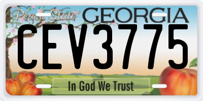 GA license plate CEV3775