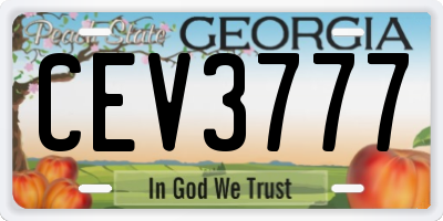 GA license plate CEV3777