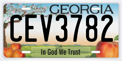 GA license plate CEV3782