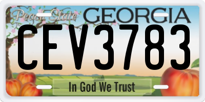 GA license plate CEV3783