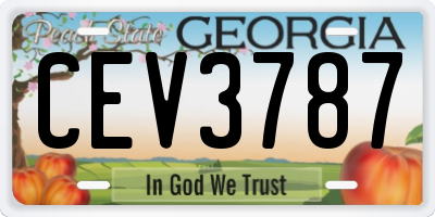 GA license plate CEV3787