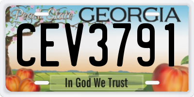 GA license plate CEV3791