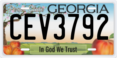 GA license plate CEV3792