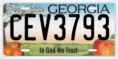 GA license plate CEV3793