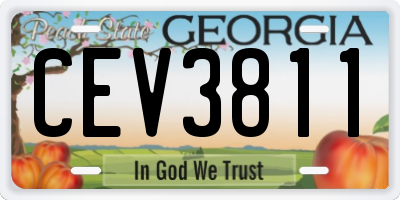GA license plate CEV3811