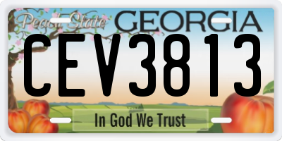GA license plate CEV3813