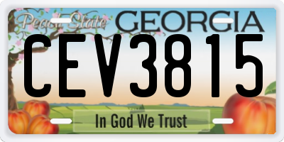 GA license plate CEV3815