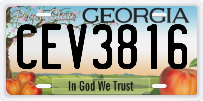 GA license plate CEV3816