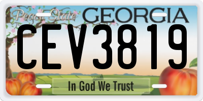 GA license plate CEV3819