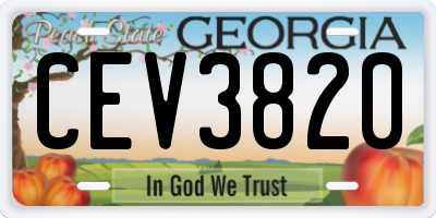 GA license plate CEV3820