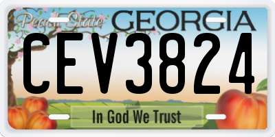 GA license plate CEV3824