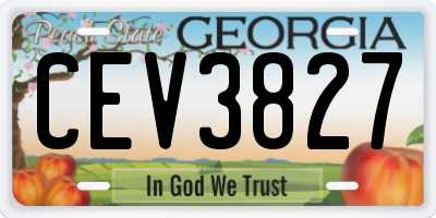 GA license plate CEV3827