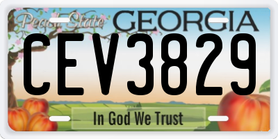 GA license plate CEV3829