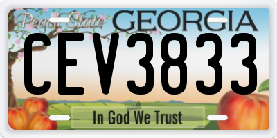 GA license plate CEV3833