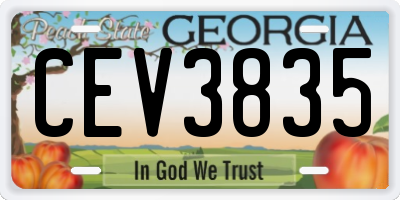 GA license plate CEV3835