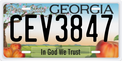 GA license plate CEV3847