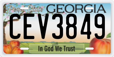 GA license plate CEV3849