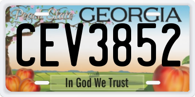 GA license plate CEV3852