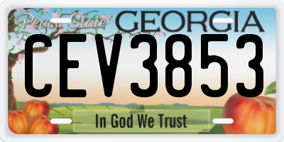 GA license plate CEV3853
