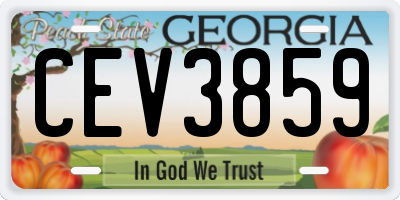 GA license plate CEV3859