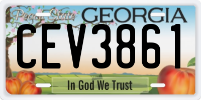 GA license plate CEV3861