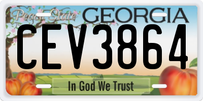 GA license plate CEV3864