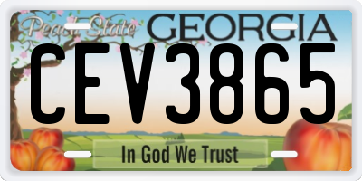 GA license plate CEV3865