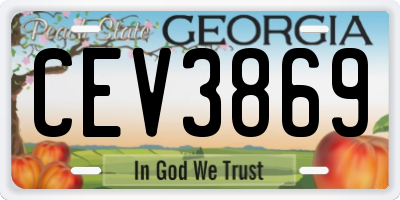 GA license plate CEV3869