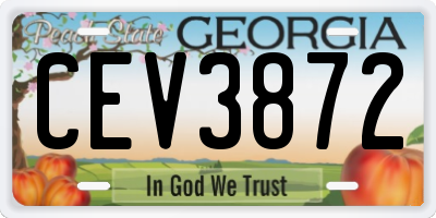 GA license plate CEV3872