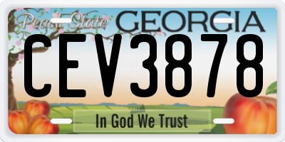 GA license plate CEV3878