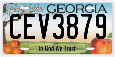 GA license plate CEV3879