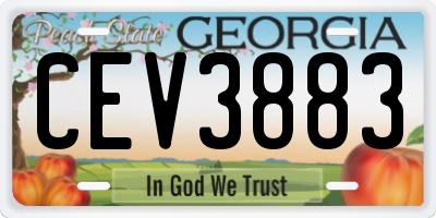 GA license plate CEV3883