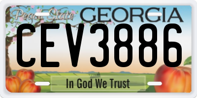 GA license plate CEV3886