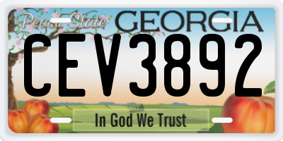 GA license plate CEV3892